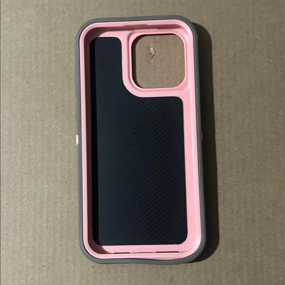 Apple iPhone 15 Pro Max Pink and Gray Dual-Layer Phone Case